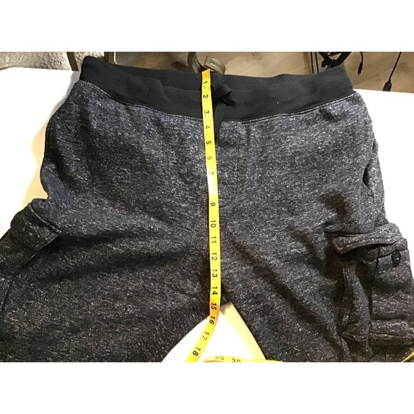 HOLLYWOOD- MENS BLACK/GREY ELASTIC WAIST TAPER LEG JOGGER SWEATPANTS SIZE LARGE - Picture 4 of 6